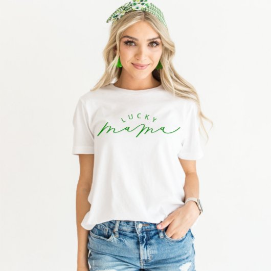 Lucky Mama Niedliches Script St. Patrick's Day Shi T-Shirt