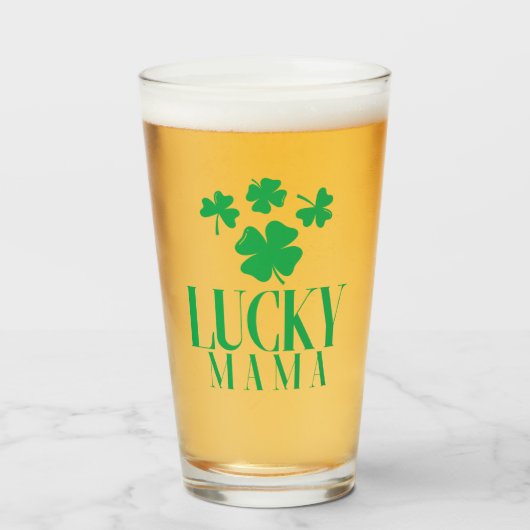 Lucky Mama Pintglas – Prost Mama Glas (Vorne (Gefüllt))