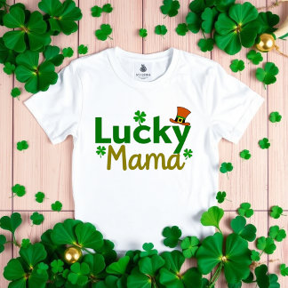 Lucky Mama St. Patrick's Day Niedliches Kleeblatt  T-Shirt