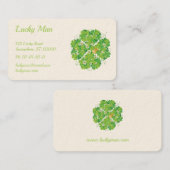 Lucky Man | Goldklee Visitenkarte (Vorne/Hinten)