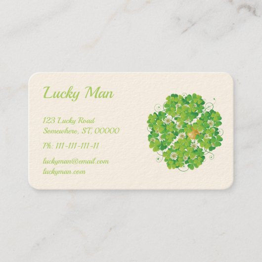 Lucky Man | Goldklee Visitenkarte (Vorderseite)