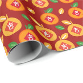 Lucky Mandarin Orange Fortune Chinesisches Neujahr Geschenkpapier (Rolleneckpunkt)