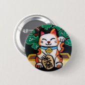 Lucky Maneki Neko Button (Vorne & Hinten)