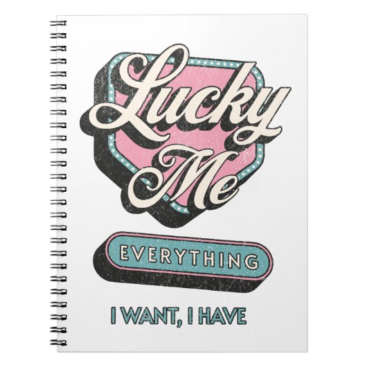 Lucky Me – Positive Energy Notebook Notizblock (Vorderseite)