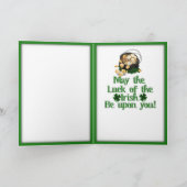 Lucky Meerkat mit Pot Of Gold St. Patrick's Day Karte (Innenseite)