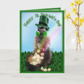 Lucky Meerkat mit Pot Of Gold St. Patrick's Day Karte (Gelbe Blume)