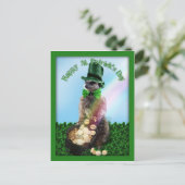 Lucky Meerkat mit Pot Of Gold St. Patrick's Day Postkarte (Stehend Vorderseite)