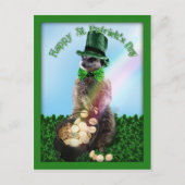 Lucky Meerkat mit Pot Of Gold St. Patrick's Day Postkarte (Vorderseite)