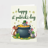 Lucky Mice St Patricks Day Card Karte (Vorderseite)
