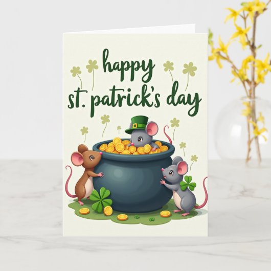 Lucky Mice St Patricks Day Card Karte (Gelbe Blume)
