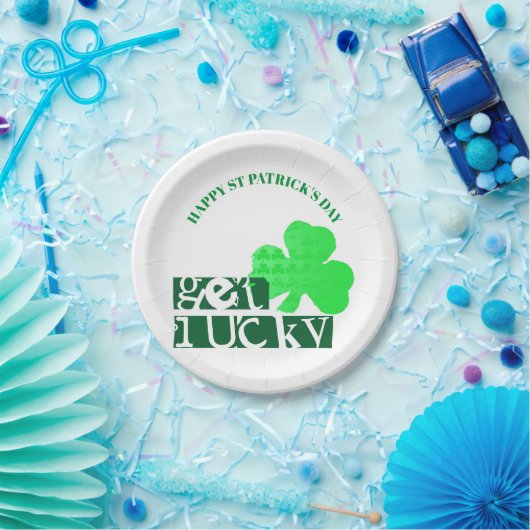 Lucky Modern St Patrick Paper Plate 2 Pappteller (Party)