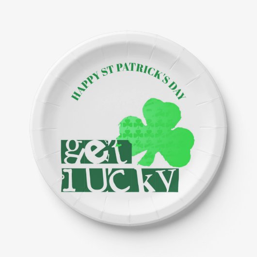 Lucky Modern St Patrick Paper Plate 2 Pappteller (Vorderseite)