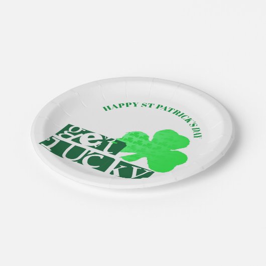 Lucky Modern St Patrick Paper Plate 2 Pappteller (Schrägansicht)