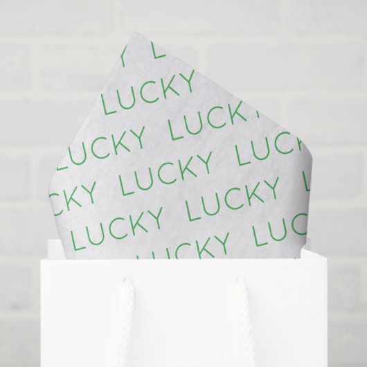 LUCKY Modern Typografy Kleeblatts Irish Fun Seidenpapier (Geschenk Tasche)