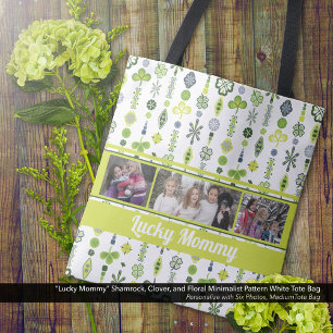 "Lucky Mommy" Kleeblatt Clover Pattern Foto Tasche