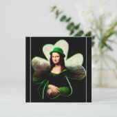 Lucky Mona Lisa St. Patrick's Day Einladung (Stehend Vorderseite)