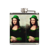 Lucky Mona Lisa St. Patrick's Day Flachmann (Rückseite)