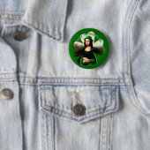 Lucky Mona Lisa St Patrick's Day Kleeblatt Button (Beispiel)