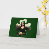 Lucky Mona Lisa St Patrick's Day Kleeblatt Karte (Gelbe Blume)