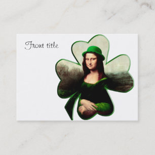 Lucky Mona Lisa St Patrick's Day Kleeblatt Visitenkarte