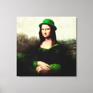 Lucky Mona Lisa St. Patrick's Day Leinwanddruck