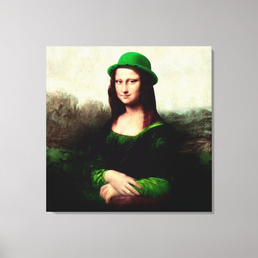 Lucky Mona Lisa St. Patrick's Day Leinwanddruck (Vorderseite)