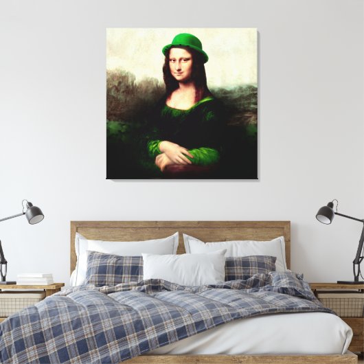 Lucky Mona Lisa St. Patrick's Day Leinwanddruck (Insitu (Schlafzimmer))