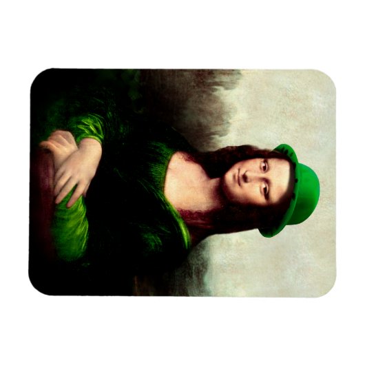 Lucky Mona Lisa St. Patrick's Day Magnet (Horizontal)