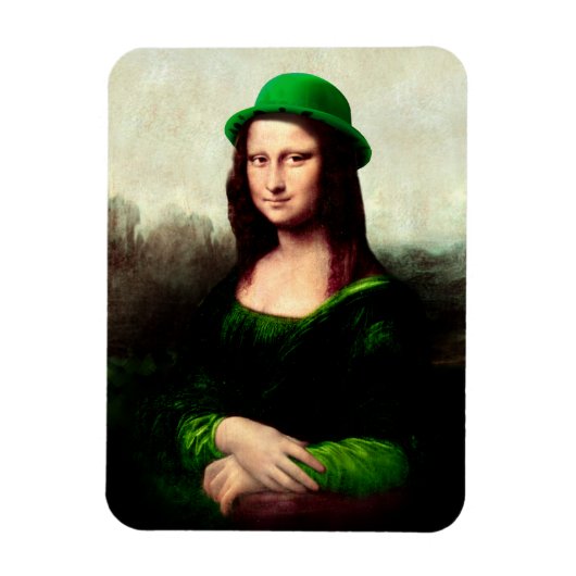 Lucky Mona Lisa St. Patrick's Day Magnet (Vertikal)