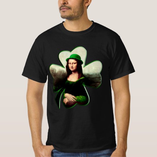 Lucky Mona Lisa St. Patrick's Day T-Shirt (Vorderseite)