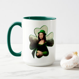 Lucky Mona Lisa St. Patrick's Day Tasse