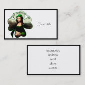 Lucky Mona Lisa St. Patrick's Day Visitenkarte (Vorne/Hinten)