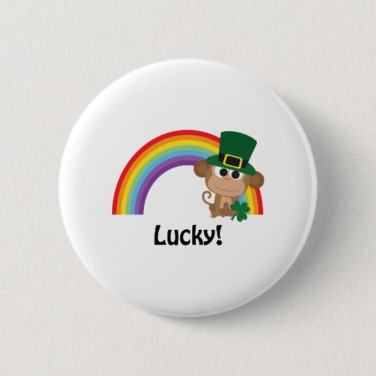 Lucky Monkey Leprechaun Button (Vorderseite)