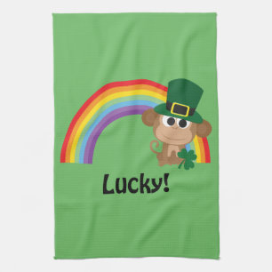 Lucky Monkey Leprechaun Handtuch