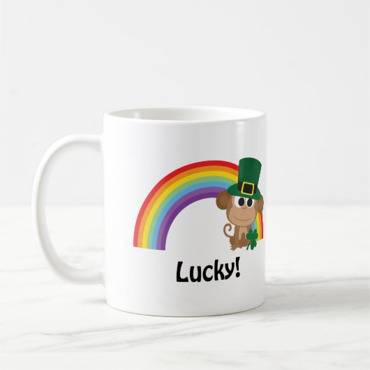 Lucky Monkey Leprechaun Kaffeetasse (Links)
