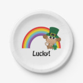 Lucky Monkey Leprechaun Pappteller (Vorderseite)
