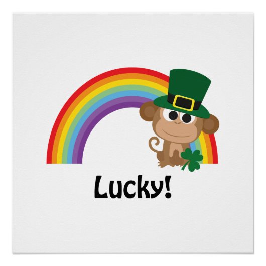 Lucky Monkey Leprechaun Poster (Vorderseite)
