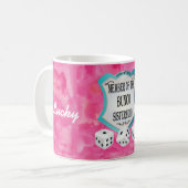 Lucky Monogram Pink Bunco Sisterhood Kaffeetasse (Vorderseite Links)