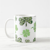 Lucky Monogram St. Patrick's Day Clovers Kaffeetasse (Links)