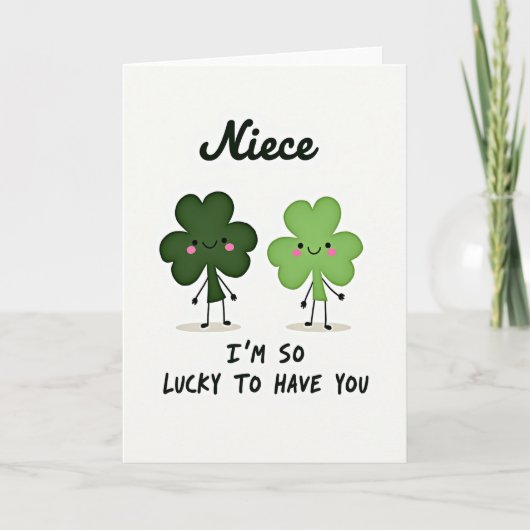 Lucky Niece Greeting Card Karte (Vorderseite)