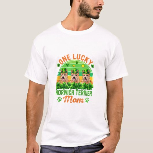 Lucky Norwich Terrier Mama T-Shirt (Vorderseite)