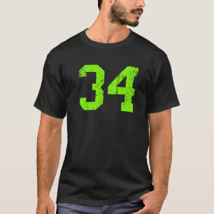 Lucky Number #34 Green Vintag Sports Player Fan J T-Shirt