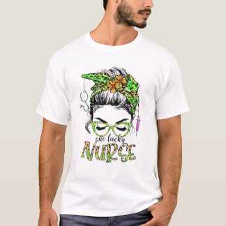 Lucky Nurse Messy Bun Kleeblatt T-Shirt