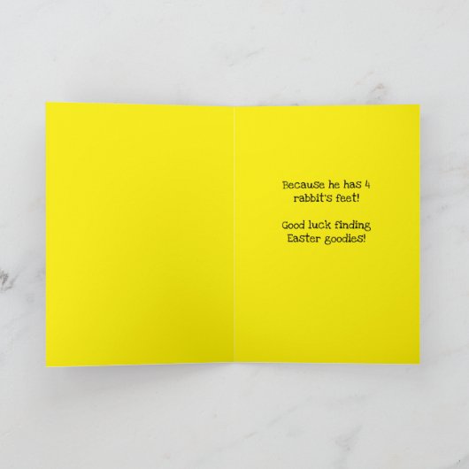 Lucky Oaster Bunny Funny Riddle für Kinder Karte (Innenseite)
