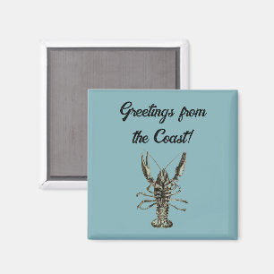 Lucky Ocean Hummer, Nautical Pencil Sketch Magnet
