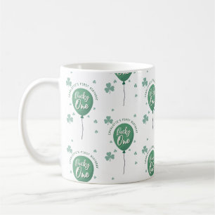 Lucky One 1. Geburtstag St Patricks Day Kleeblatt Kaffeetasse