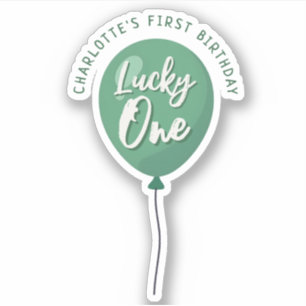 Lucky One 1. Geburtstag St Patricks Day Luftballon Aufkleber