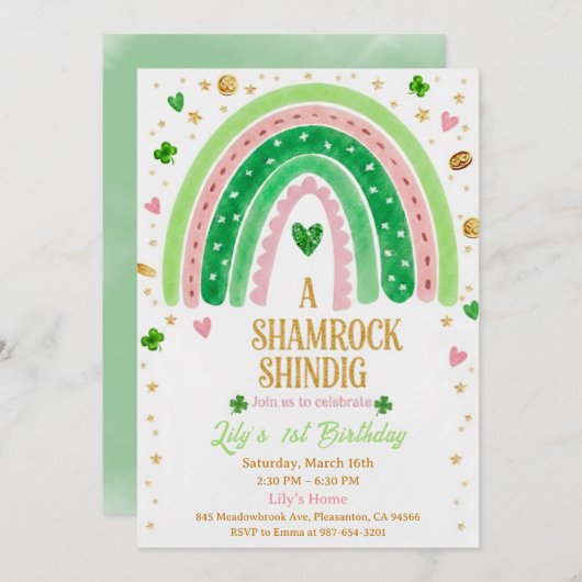 Lucky One 1st Birthday Invitation Einladung (Vorne/Hinten)
