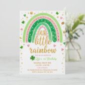 Lucky One 1st Birthday Invitation Einladung (Stehend Vorderseite)