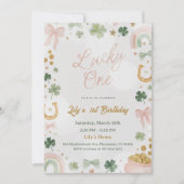 Lucky One 1st Birthday Invitation Einladung (Vorderseite)